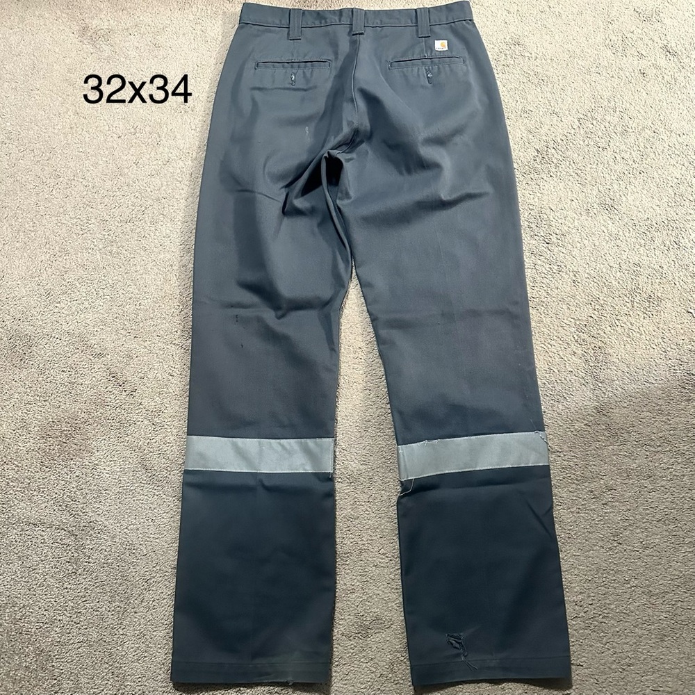 Carhartt Men’s Work Cargo Pants with Reflective Bands — Dark Gray, 32x34